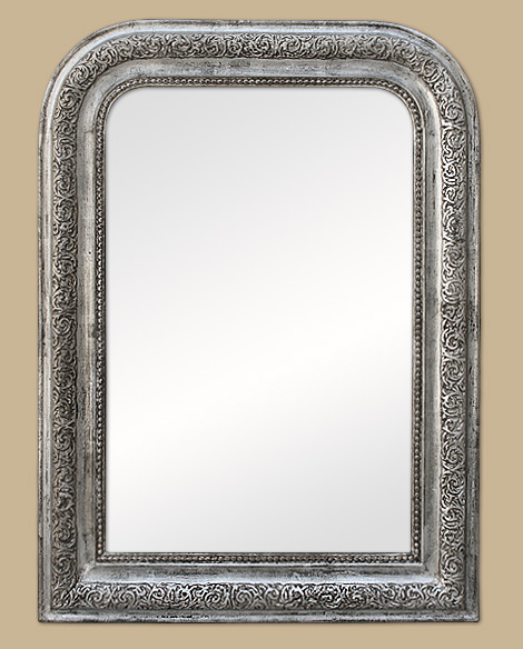 Miroir ancien louis philippe argenté patiné vieilli