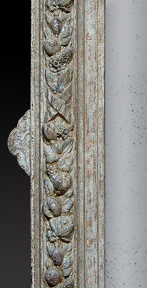 miroir ancien bois patin&eacute; vieilli