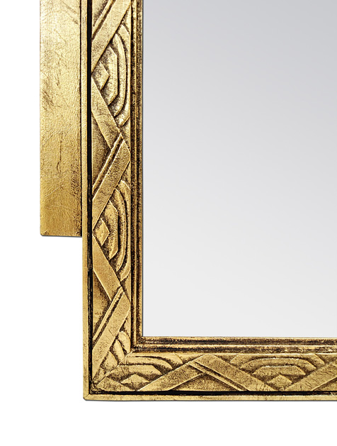 cadre miroir ancien art deco dore