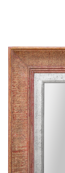 Cadre miroir ancien patine couleur rosé argenté