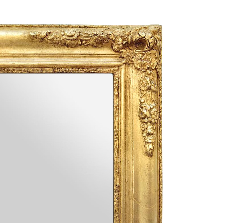 cadre miroir bois dore romantique ancien circa 1840