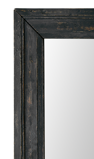 Cadre miroir bois noir patiné ancien