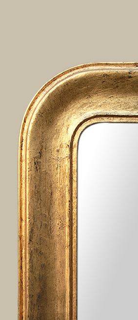 Cadre miroir doré patiné style Louis Philippe