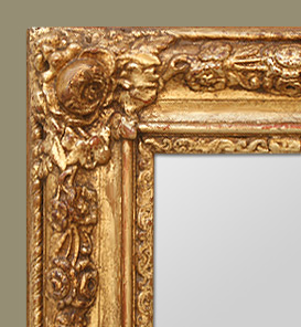 Miroir romantique à décors de fleurs