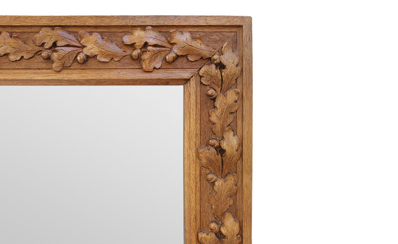 Détail bois sculpté miroir ancien