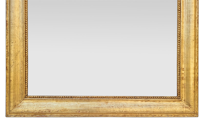 detail cadre miroir bois dore ancien style Louis-Philippe 1860