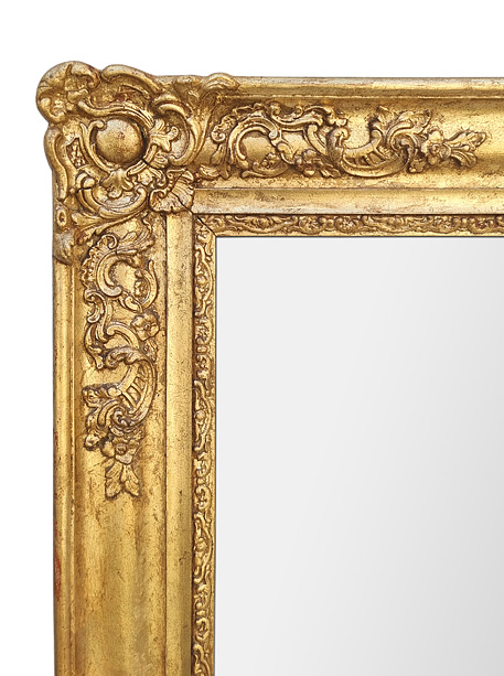 detail cadre miroir dore ancien style restauration 1820