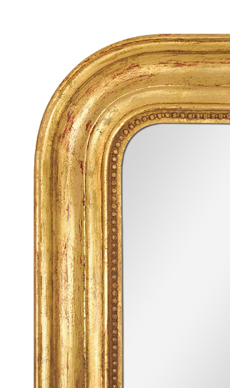 Détail grand cadre miroir bois doré Louis-Philippe 19ème siècle