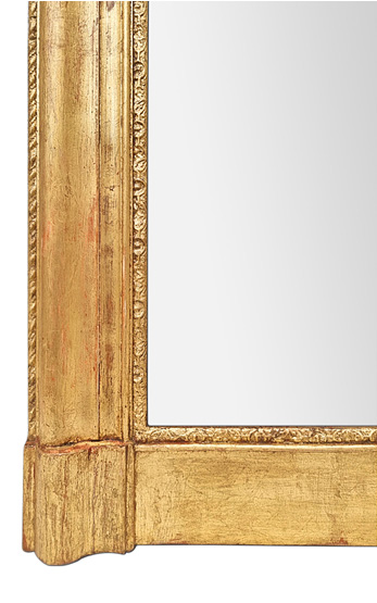 detail miroir ancien cheminee bois dore epoque louis-philippe 1840