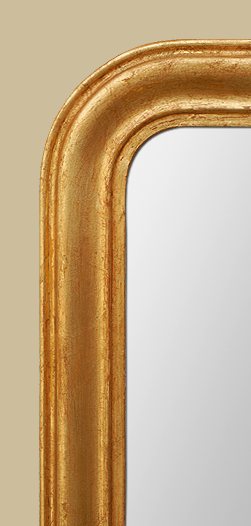 Encadrement miroir bois doré style Louis-Philippe patiné