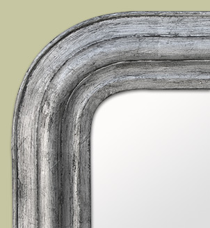 Moulure cadre miroir Louis-philippe patiné argenté