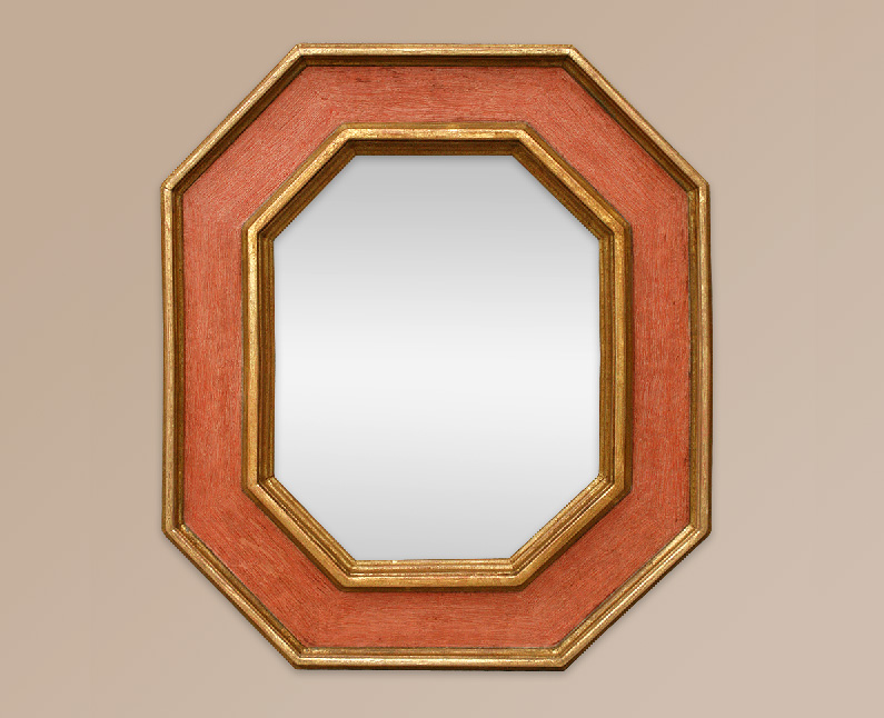 Glace miroir octogonale italien XVIIème