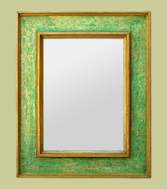 Grand miroir style italien patine vert