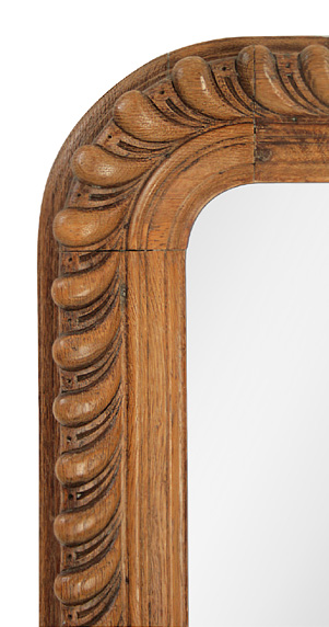 Grand cadre miroir bois sculpté chêne clair ancien