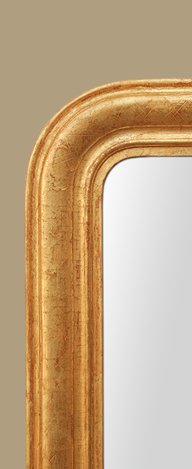 Grand cadre miroir cheminée doré style Louis Philippe