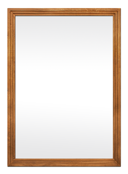 Grand miroir ancien en bois, chêne naturel années 50