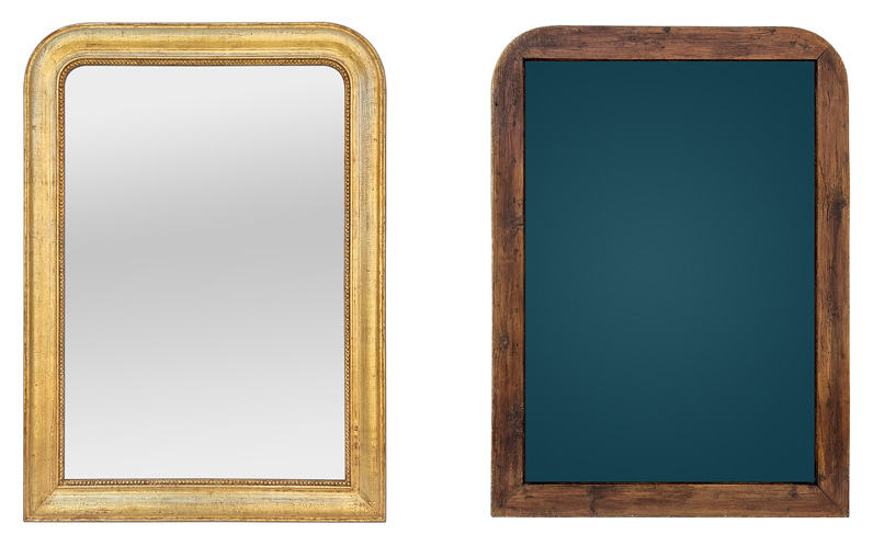 grand miroir ancien bois dore Louis-Philippe style 1860