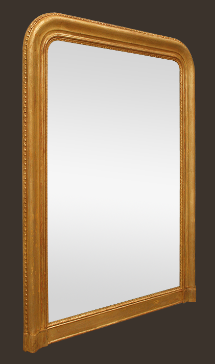 Grand miroir cheminée bois doré époque Louis-Philippe