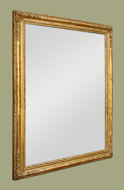 Grand miroir bois doré époque romantique