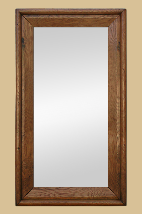 Grand miroir en pied, bois de chêne clair ancien 