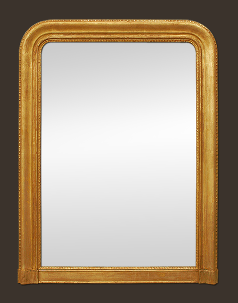 Grand miroir cheminée ancien bois doré époque Louis-Philippe