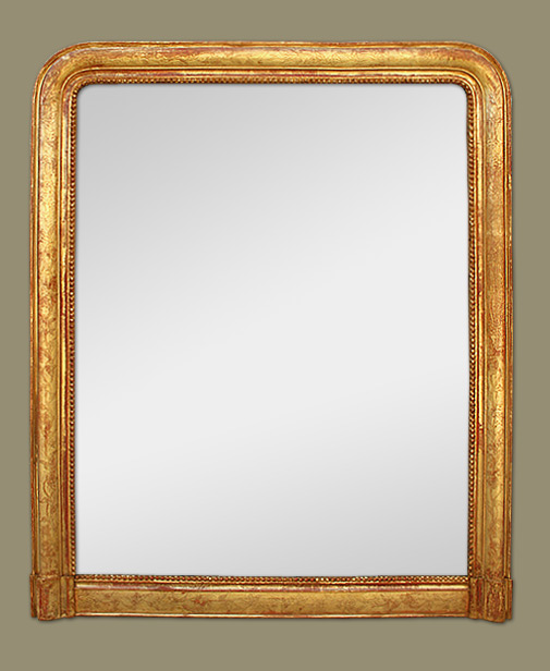 Grand miroir cheminée louis-philippe à décor gravé