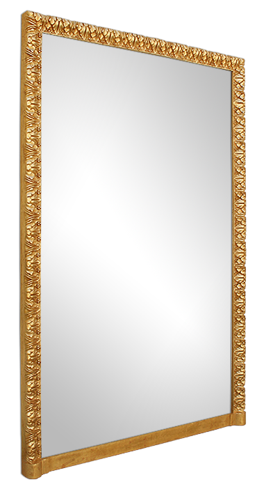 Grand miroir cheminée bois doré à la feuille