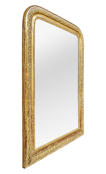 Grand miroir doré Louis Philippe ancien, 19ème siècle