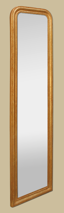 Grand miroir en pied doré style Louis-Philippe bois doré patiné
