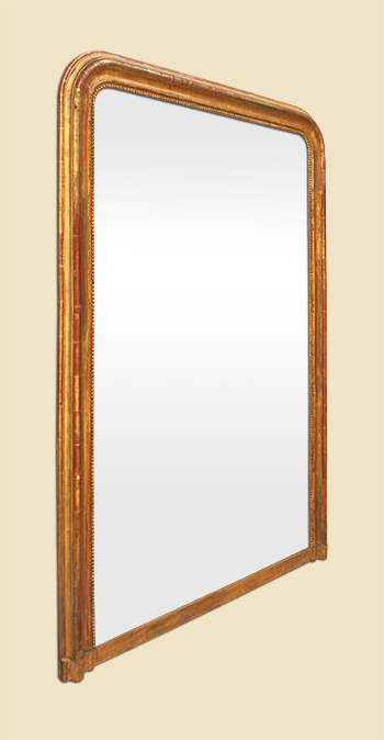 Grand miroir Louis-Philippe doré cheminée Paris