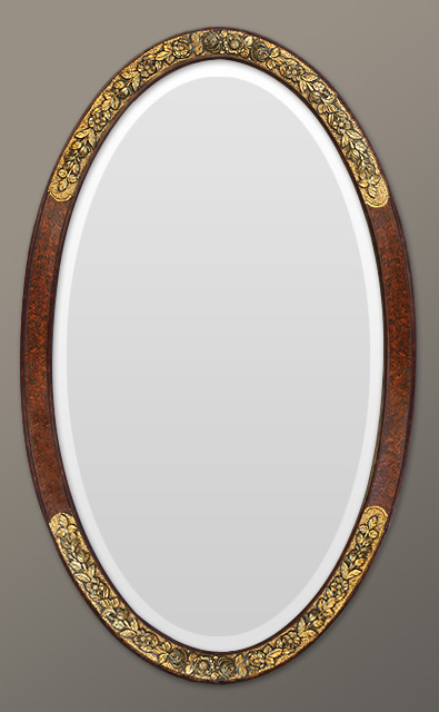 Grand miroir ovale des années 20