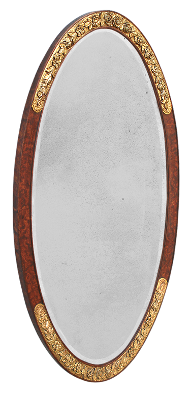 Grand miroir ovale 1925 doré Art Déco