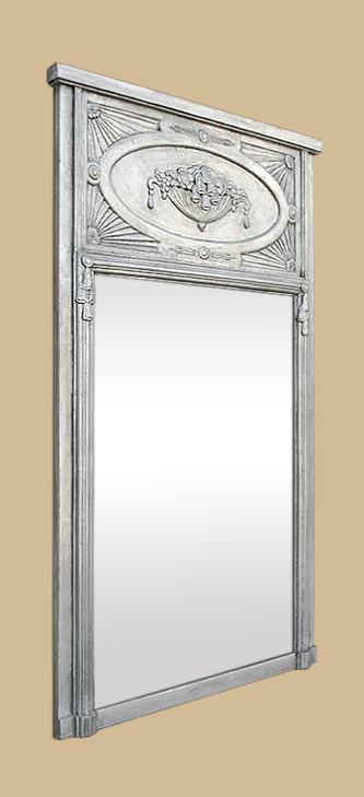 Grand miroir trumeau ancien Art Nouveau dorure argent