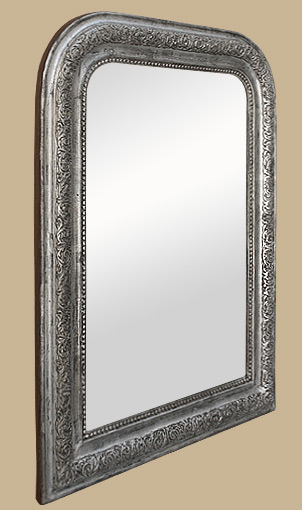 Miroir ancien époque louis philippe redorure argenté vieilli