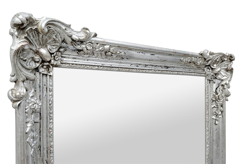 miroir ancien argente decor coquilles louis XV