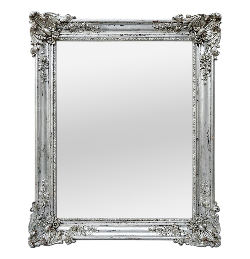 miroir ancien bois argente style louis xv circa 1890