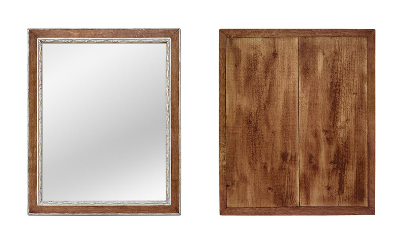 miroir ancien bois chene naturel decor argente parquetage bois
