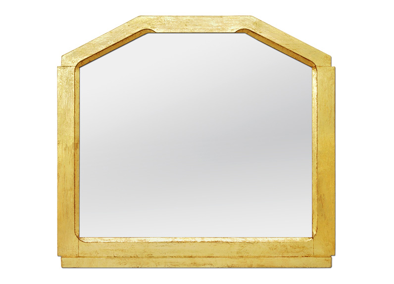 miroir ancien bois dore forme geometrique circa 1950