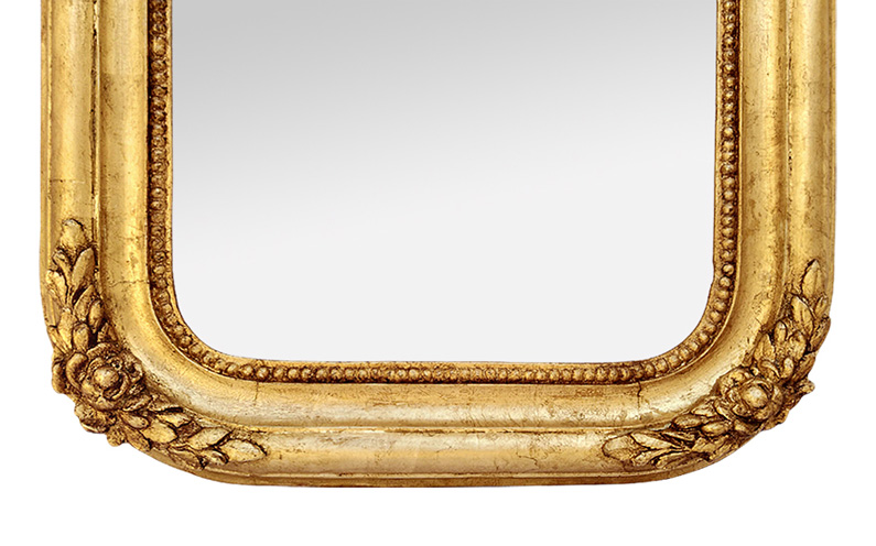 Miroir ancien bois doré romantique circa 1830