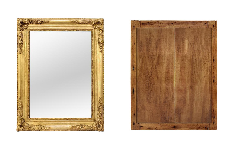 miroir ancien bois dore romantique parquetage bois ancien