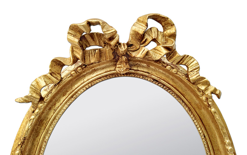 miroir ancien dore decor noeud style louis xvi