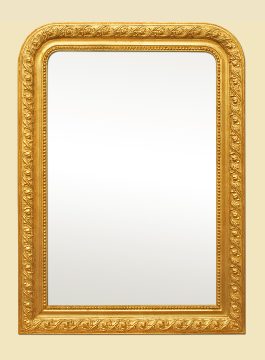 Miroir ancien doré Louis-Philippe décor 1900