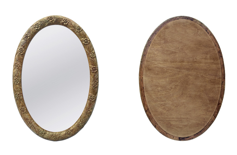 miroir ancien dore ovale epoque art deco 1930