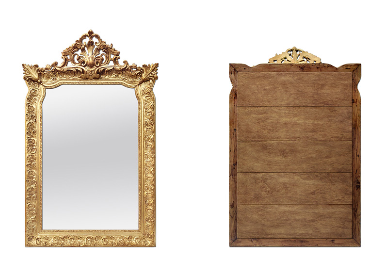 miroir-ancien-dore-style-decor-louis-XV-circa-1880-parquetage-bois