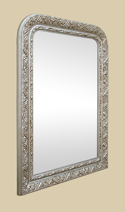 Miroir ancien Louis Philippe décor 1900 dorure argenté