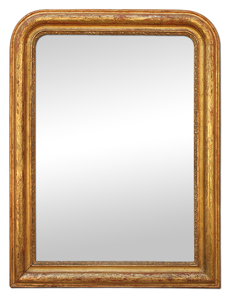 Miroir ancien doré patiné d'époque style Louis-philippe