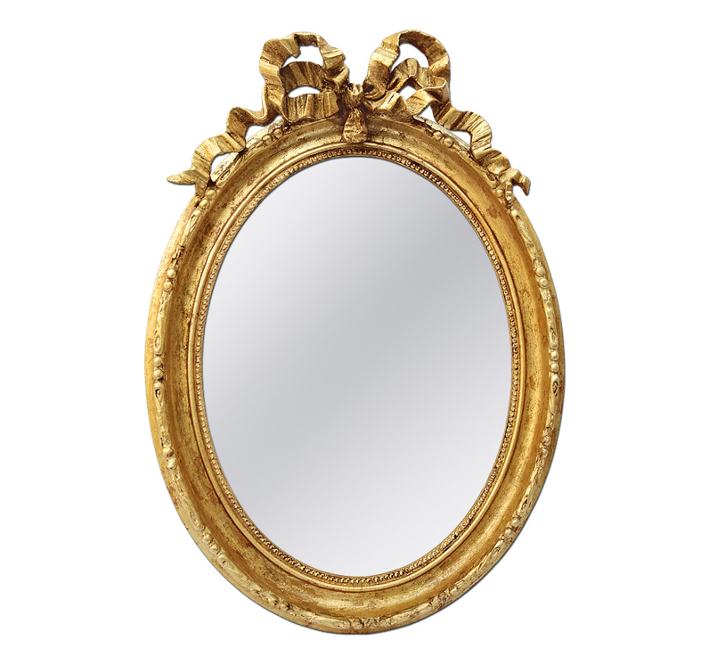 miroir ancien ovale louis xvi bois dore