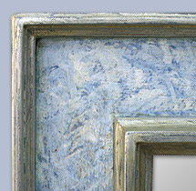 Miroir ancien  cassetta polychromie bleu