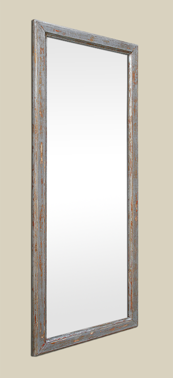 Miroir ancien rectangulaire dorure argent patine vieilli