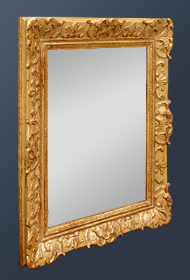 Miroir style Louis XIV, bois doré à la feuille